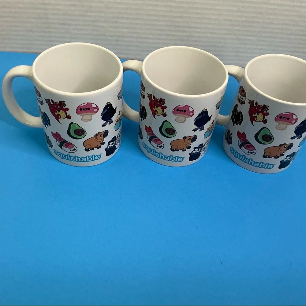 Lot Of 3 Squishable Ceramic Coffee Mugs